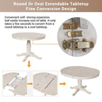 Table à manger ronde extensible 4 places de 42 à 54 po pour ferme