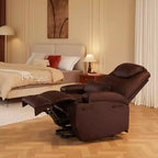 Fauteuil inclinable électrique avec assistance au levage Bestier 34,6 po avec massage et chaleur, fauteuil inclinable en similicuir avec poches latérales et porte-gobelets
