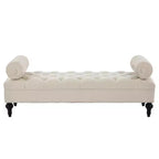 Banc de bout de lit moderne pour chambre à coucher, banc de fenêtre rembourré en velours avec 2 oreillers détachables pour salon ou entrée - Panipeachy