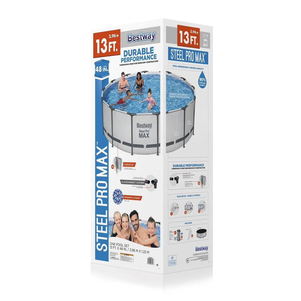 Piscine hors sol ronde Bestway Steel Pro MAX avec pompe et bâche