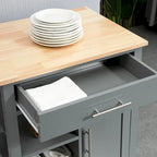 HOMCOM Desserte de cuisine compacte à roulettes, chariot de service roulant avec étagère de rangement et tiroir pour salle à manger