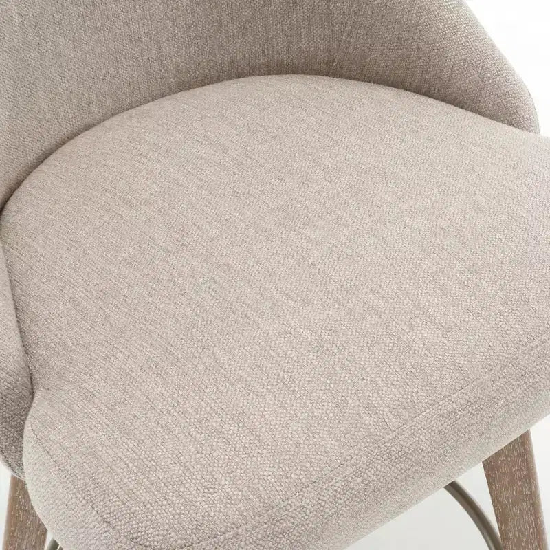 Lot de 4 tabourets de bar pivotants Bekrvio 26 pouces à hauteur de comptoir avec dossiers et pieds en bois, tabourets de bar rembourrés en tissu lin/similicuir pour îlot de cuisine
