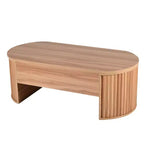 Table basse relevable de 47,2 po, table de centre ovale en bois avec rangement caché, table de salon moderne pour salon, chambre à coucher, bureau