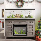 Meuble de support pour aquarium de 55-75 gallons de style ferme, support d'aquarium avec prise de courant, support d'aquarium robuste de 1400 livres avec support pour poissons/tortues/terrarium de reptiles