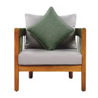 Christopher Knight Home Fauteuil club de patio Clifton en acacia rustique et corde, rembourré avec dossier incurvé