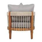 Christopher Knight Home Fauteuil club de patio Clifton en acacia rustique et corde, rembourré avec dossier incurvé