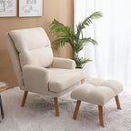Fauteuil d'appoint et son pouf, avec dossier réglable