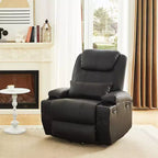 Fauteuil inclinable électrique avec assistance au levage Bestier 34,6 po avec massage et chaleur, fauteuil inclinable en similicuir avec poches latérales et porte-gobelets