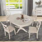 Table à manger ronde extensible 4 places de 42 à 54 po pour ferme