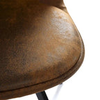 Lot de 4 chaises de salle à manger en daim avec pieds en métal noir