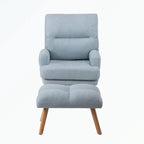 Fauteuil d'appoint et son pouf, avec dossier réglable