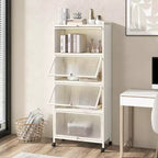 Meuble de rangement de cuisine Costway à 5 niveaux, desserte mobile pour micro-ondes avec portes basculantes, blanc/noir/gris/vert