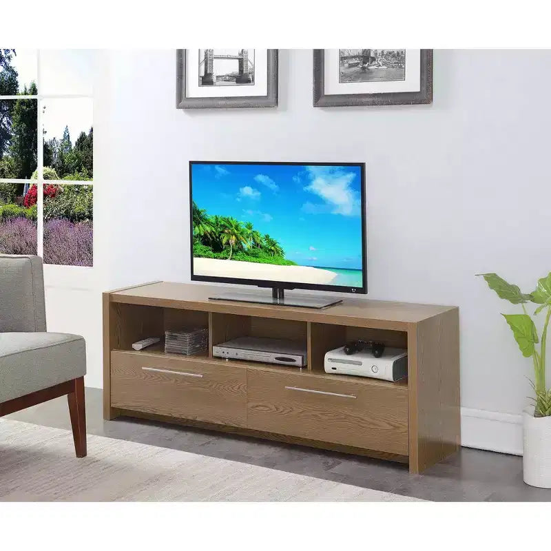 Meuble TV Newport Marbella pour téléviseurs jusqu'à 60 pouces avec placards et étagères