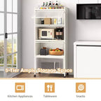 Meuble de rangement de cuisine Costway à 5 niveaux, desserte mobile pour micro-ondes avec portes basculantes, blanc/noir/gris/vert