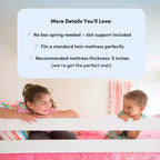 Lit mezzanine bas Max & Lily Modern Farmhouse avec tiroir de rangement, lit en bois massif pour enfants