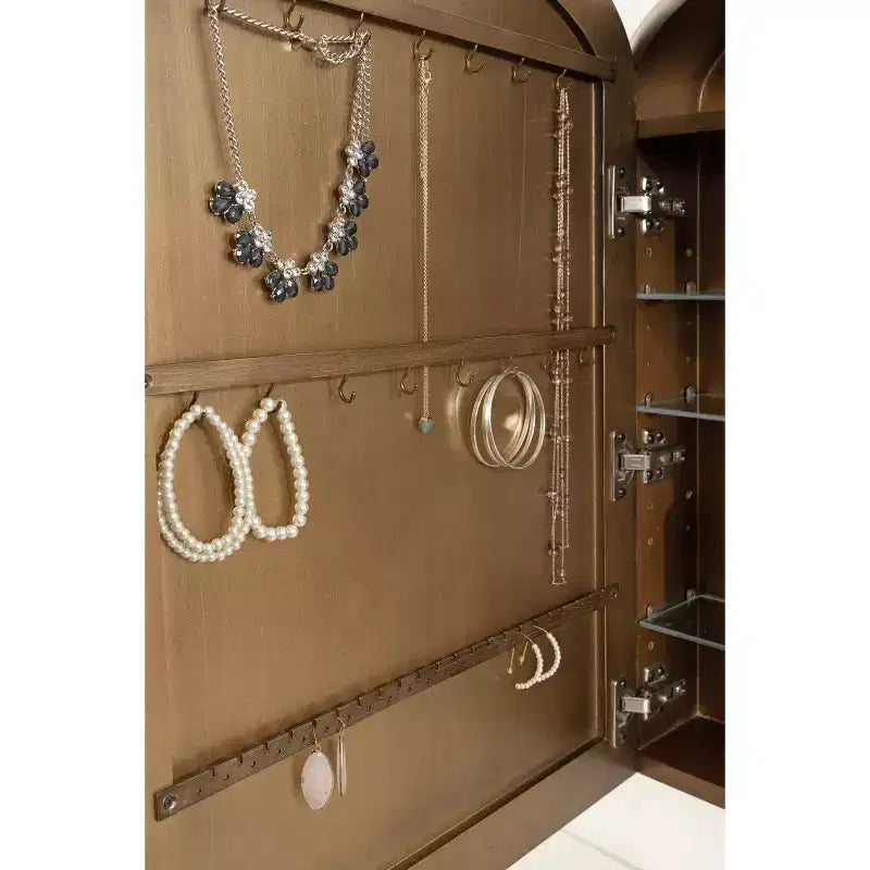 Armoire à bijoux avec miroir Kate & Laurel All Things Decor Arendahl en MDF, 20 x 6 x 30, doré