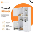 Meuble de rangement haut pour salle de bain 62", armoire de rangement sur pied avec tiroir et étagère réglable, meuble de rangement garde-manger pour salle de bain et salon