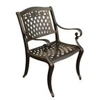 Ensemble de salle à manger de patio 5 pièces, table ronde de 48 po à motif grillagé traditionnel en aluminium, fini bronze résistant aux UV - Oakland Living : sièges d'extérieur pour quatre personnes