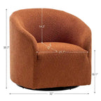 Fauteuil tonneau pivotant tapissé en tissu bouclé KINWELL 32 W (ensemble de 2)