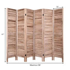 Paravent 6 panneaux de 170 cm de haut, style vénitien classique en bois à claire-voie pour la maison
