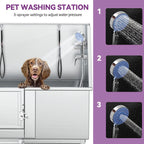 Baignoire de toilettage pour animaux de compagnie réglable, 50 W, en acier inoxydable, avec rampe à marches