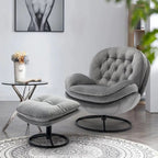 Fauteuil d'appoint avec pouf