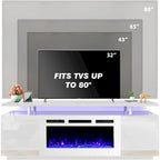 Meuble TV électrique de 36 po avec foyer, centre de divertissement et console TV pour téléviseurs jusqu'à 80 po, chauffage d'appoint moderne pour salon