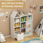 Organisateur de rangement pour enfants, organisateur de jouets et de livres avec 8 compartiments et tiroirs coulissants - Idéal pour les salles de jeux et les chambres à coucher