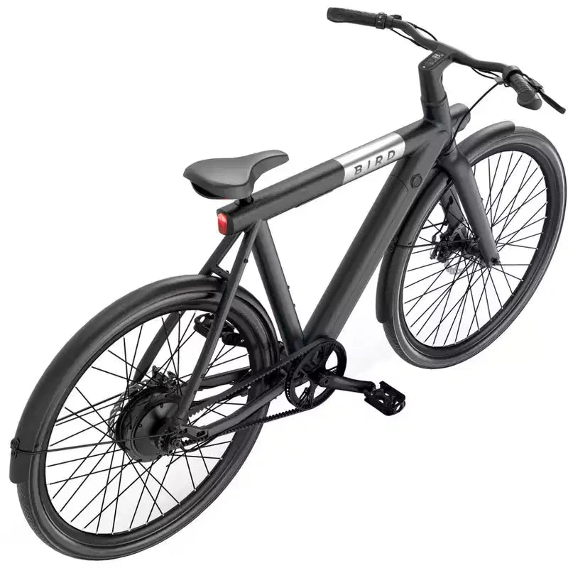 Vélo hybride électrique Bird Adult A-Frame 28, enjambement bas - Noir : Cadre en aluminium, vitesse maximale de 32 km/h