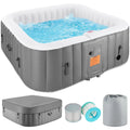 Spa gonflable extérieur 4-6 personnes avec panneau de contrôle et 130 jets, couverture isolante et tapis de sol - 190,5 cm de largeur