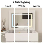 Famapy Coiffeuse de rangement blanche pliable - Table de maquillage compacte avec organisation