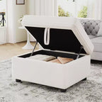 Pouf de rangement mobile 26,6 po