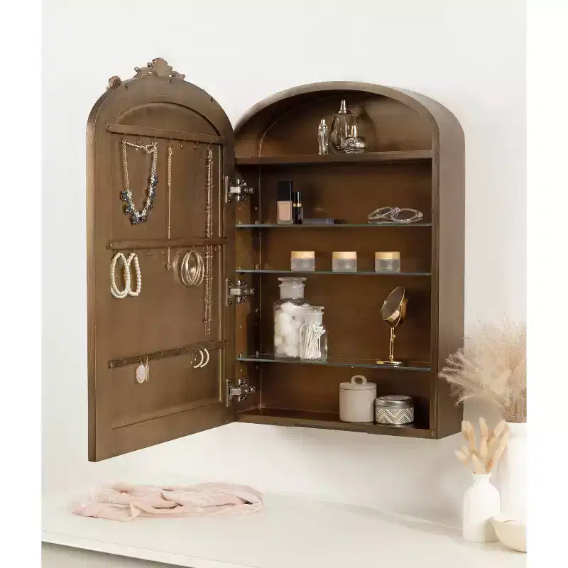 Armoire à bijoux avec miroir Kate & Laurel All Things Decor Arendahl en MDF, 20 x 6 x 30, doré