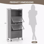 Meuble de rangement de cuisine Costway à 5 niveaux, desserte mobile pour micro-ondes avec portes basculantes, blanc/noir/gris/vert