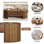 Table basse relevable de 47,2 po, table de centre ovale en bois avec rangement caché, table de salon moderne pour salon, chambre à coucher, bureau