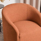 Fauteuil tonneau pivotant tapissé en tissu bouclé KINWELL 32 W (ensemble de 2)