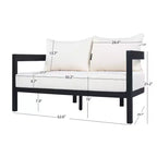 Christopher Knight Home Althea, ensemble de conversation moderne incurvé de 5 pièces en aluminium pour l'extérieur avec table basse en verre