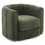 Ensemble de 2 fauteuils d'appoint pivotants à 360° modernes, revêtement en tissu doux, vert