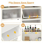 Meuble de rangement de cuisine Costway à 5 niveaux, desserte mobile pour micro-ondes avec portes basculantes, blanc/noir/gris/vert