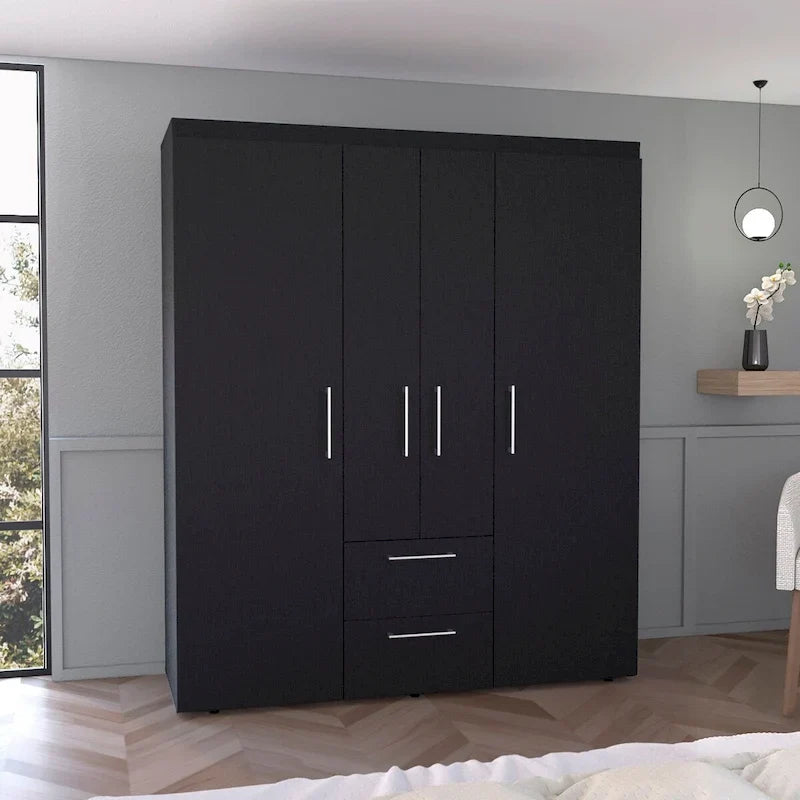 Armoire Bariloche avec tringles, étagères et 2 tiroirs