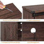 Meuble TV de style ferme pour téléviseurs jusqu'à 65 pouces, meuble de divertissement avec portes coulissantes de grange et armoires de rangement, console multimédia pour salon, chambre à coucher