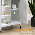 HOMCOM Desserte de cuisine compacte à roulettes, chariot de service roulant avec étagère de rangement et tiroir pour salle à manger