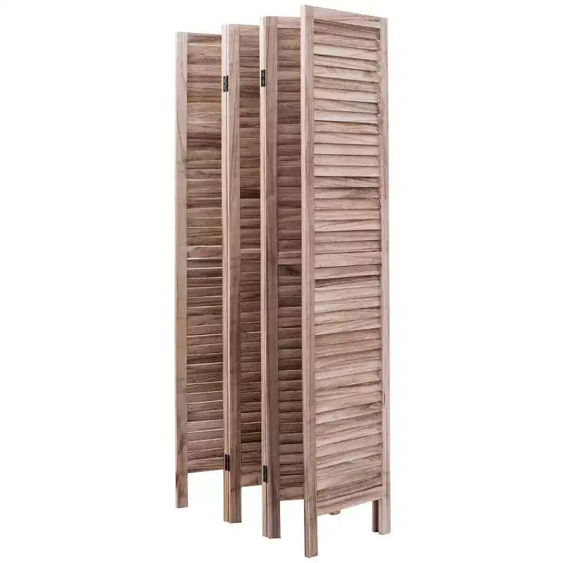 Paravent 6 panneaux de 170 cm de haut, style vénitien classique en bois à claire-voie pour la maison