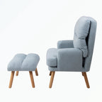 Fauteuil d'appoint et son pouf, avec dossier réglable