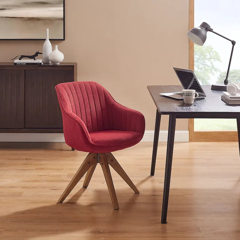 Fauteuil de bureau moderne pivotant avec pieds en bois