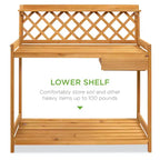 Table de rempotage de jardin en bois pour extérieur Best Choice Products, établi avec tiroir et étagère ouverte