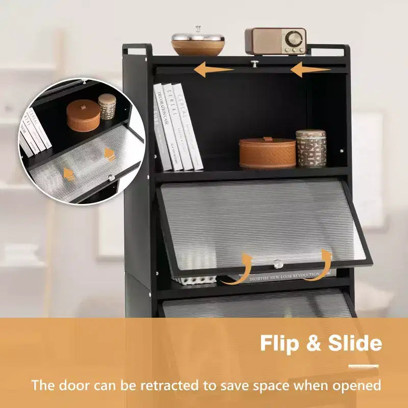 Meuble de rangement de cuisine Costway à 5 niveaux, desserte mobile pour micro-ondes avec portes basculantes, blanc/noir/gris/vert
