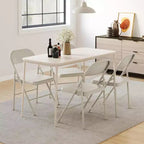 Lot de 8 chaises pliantes tout acier avec dossier, chaises pliantes en métal robustes, capacité de 159 kg, convient pour l'intérieur et l'extérieur
