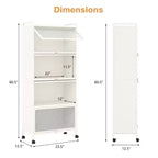 Meuble de rangement de cuisine Costway à 5 niveaux, desserte mobile pour micro-ondes avec portes basculantes, blanc/noir/gris/vert