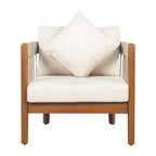 Christopher Knight Home Fauteuil club de patio Clifton en acacia rustique et corde, rembourré avec dossier incurvé